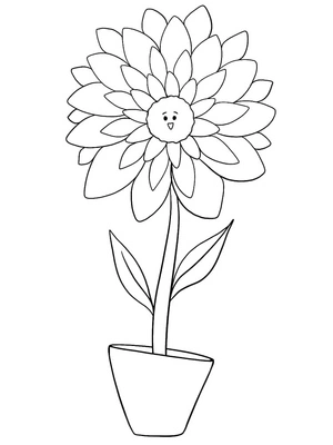 Página para Colorir Dália Adorável