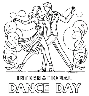 Página para Colorir Página para Colorir Celebração de Dança