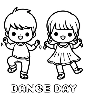 Página para Colorir Celebração do Dia da Dança