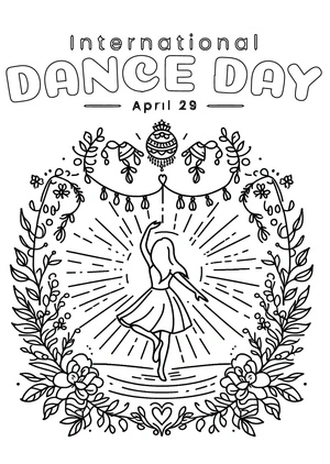 Página para Colorir Página para Colorir do Dia da Dança