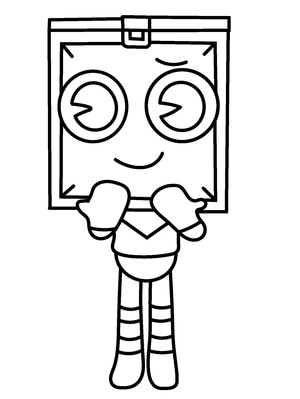 Página para Colorir Boxten do Mundo do Dandy no Roblox