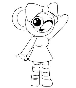 Página para Colorir Mundo do Dandy Roblox com Poppy