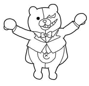 Página para Colorir Monokuma de Danganronpa