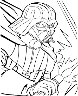 Página para Colorir Anakin Skywalker se transforma em Darth Vader.