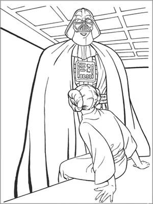Página para Colorir Página para colorir do Darth Vader e da Leia