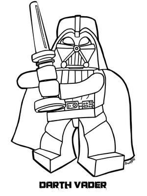 Página para Colorir Darth Vader de Lego