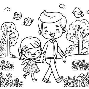 Pai e Filha Alegres