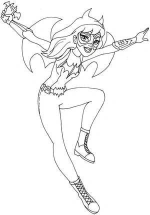 Página para Colorir Batgirl nas DC Super Hero Girls