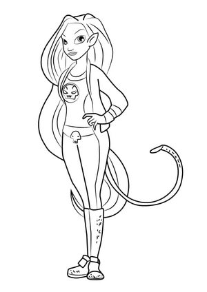 Página para Colorir Guepardo de DC Super Hero Girls - Página para Colorir