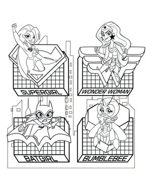 Página para Colorir Personagens de DC Super Hero Girls