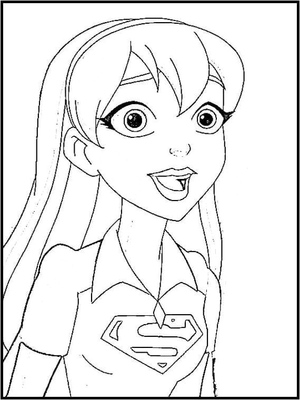 Página para Colorir DC Super Hero Girls: Supergirl