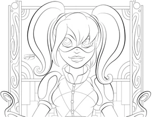 Página para Colorir DC Super Hero Girls - Arlequina
