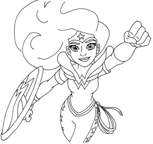 Página para Colorir DC Super Hero Girls - Mulher-Maravilha