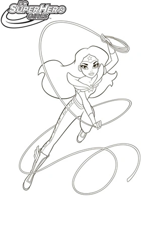 Página para Colorir Super-heroína Mulher-Maravilha de DC Super Hero Girls