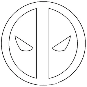 Página para Colorir Logo do Deadpool