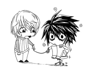 Página para Colorir Chibi Light e L