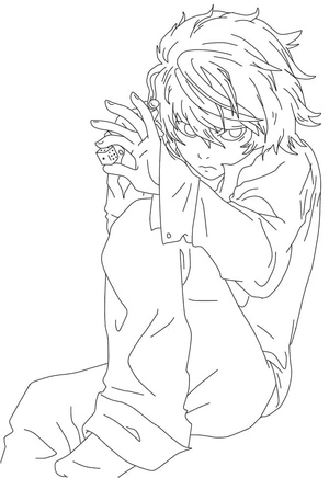 Página para Colorir Perto de Death Note