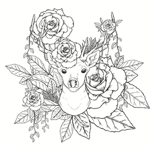 Retrato Mandala de Veado Floral