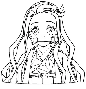 Página para Colorir Nezuko Fofa