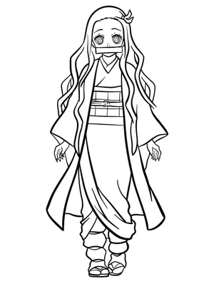 Página para Colorir Querida Nezuko