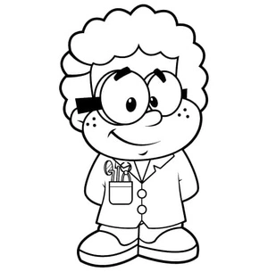 Página para Colorir Dentista Adorável