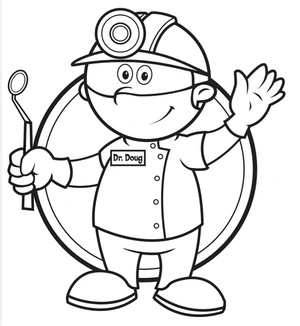 Página para Colorir Dentista Amigável