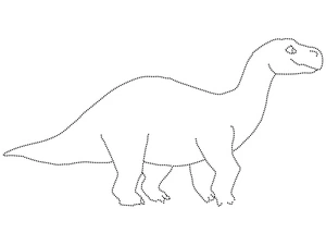 Dinossauro traçado, fácil página para colorir de rastreamento de dinossauro, impressão gratuita