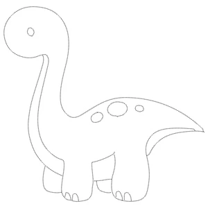 Dinossauro de contorno, fácil rastreamento de dinossauro, página para colorir gratuita