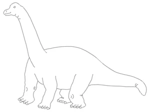 Dinossauro em contorno, fácil página de colorir de rastreamento de dinossauro, imprimível grátis