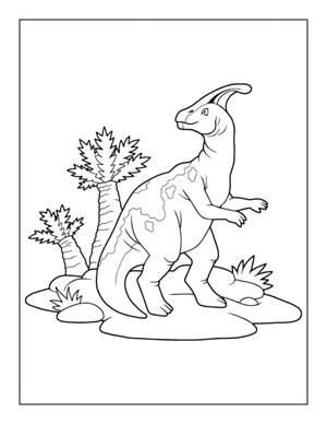 Dinossauro entre coqueiros Coloring Page