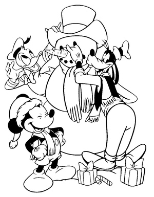Página de Colorir de Natal da Disney