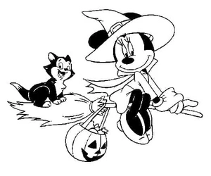 Página para Colorir Adorável Halloween da Minnie Mouse Disney