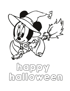 Página para Colorir Disney Halloween Bebê Minnie