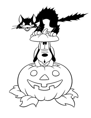 Halloween da Disney com Pluto e Gato Preto