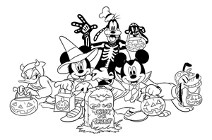 Página para Colorir Página para Colorir de Halloween da Disney para Imprimir Grátis