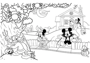Página para Colorir Página para Colorir de Halloween Disney para Imprimir