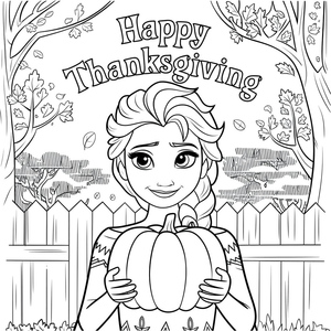 Elsa Desejando um Feliz Dia de Ação de Graças