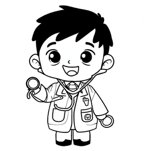 Página para Colorir Médico Adorável