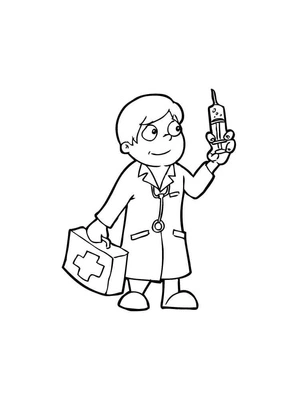 Página para Colorir Profissional Médico
