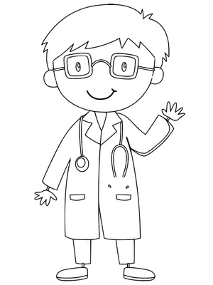 Página para Colorir Pequeno Médico