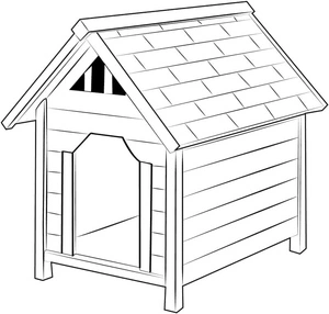 Casinha de cachorro, fácil, página para colorir, imprimível grátis