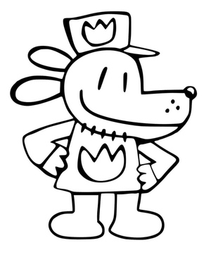 Ilustração Simples de um Cachorro Humanóide