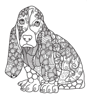 Página para Colorir Mandala Canina Divertida