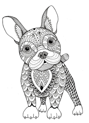 Mandala com Bulldog Cômico