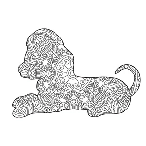 Página para Colorir Mandala de um Poodle Mentiroso