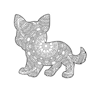 Página para Colorir Mandala de um Cachorrinho