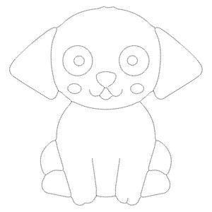 Página para Colorir Contorno Fofo de Cachorro