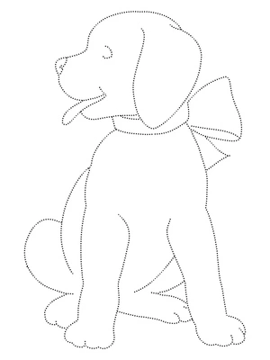 Página para Colorir Atividade de Traçado de Filhote Adorável