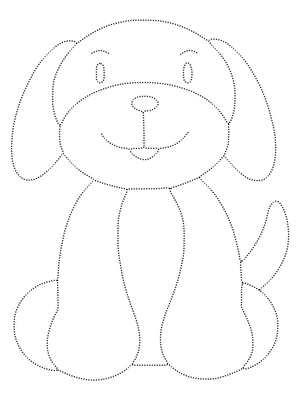 Página para Colorir Atividade de Traçado do Cachorro Encantador