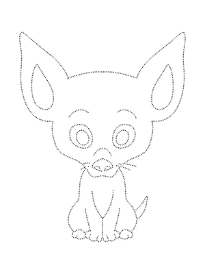 Página para Colorir Contorno de um Cachorro Chihuahua
